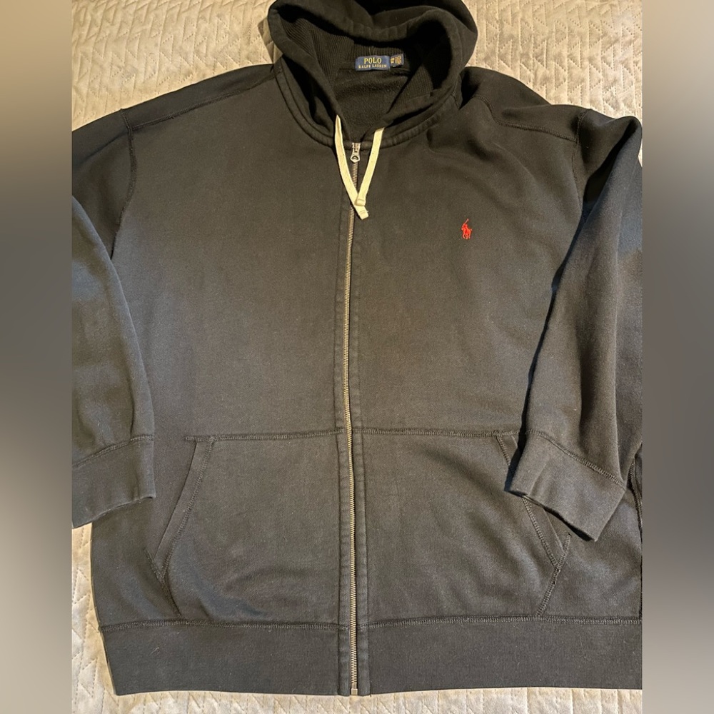 Polo full zip hoodie men’s size 5XB black EUC